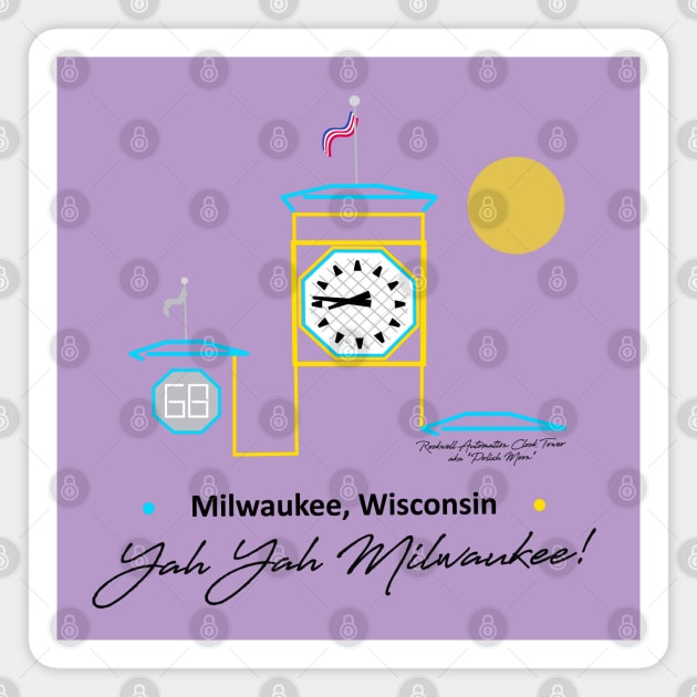 Allen Bradley Clock Tower • Polish Moon • MKE, WI Magnet by The MKE Rhine Maiden